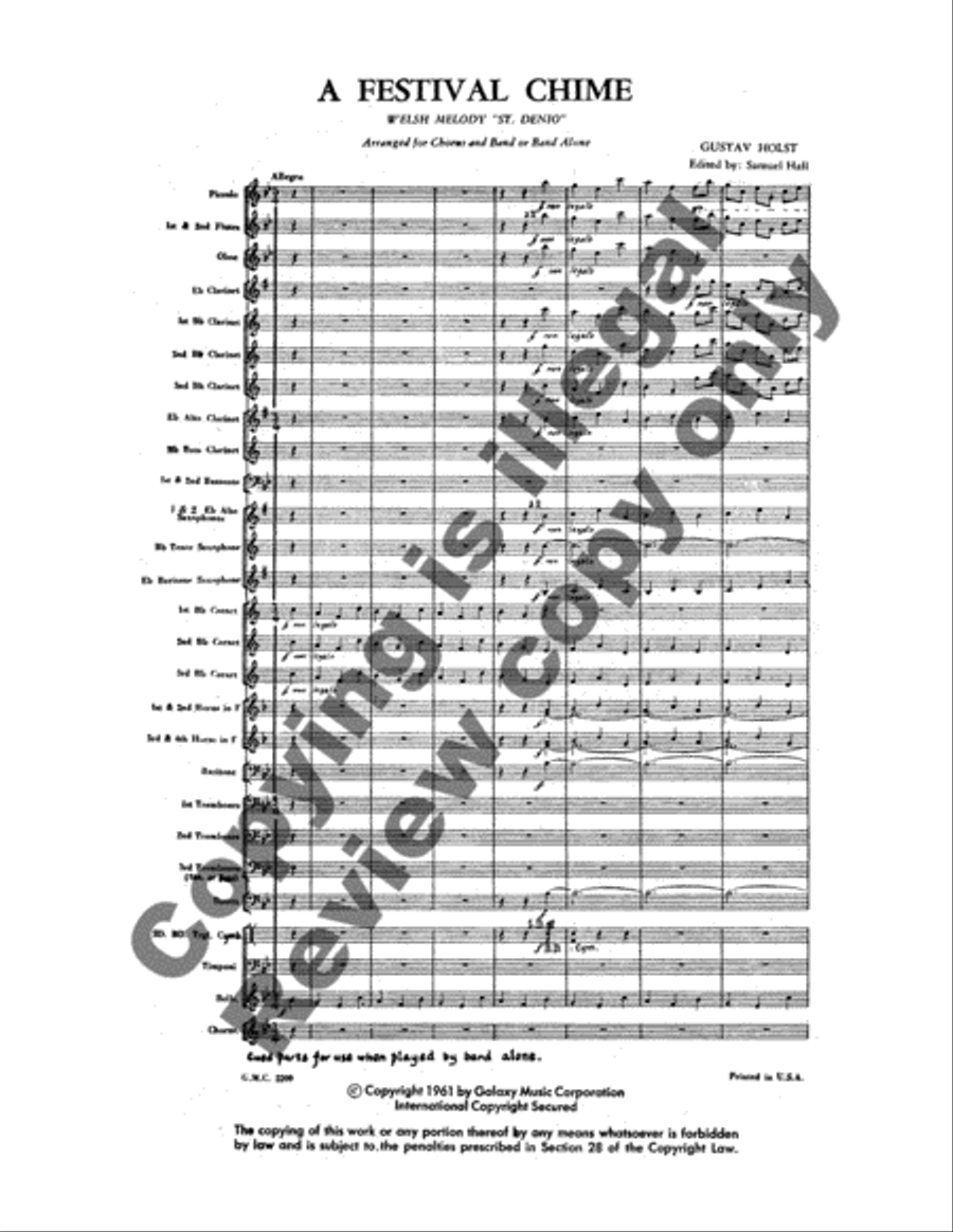 A Festival Chime (Full Band Set) 4-Part scores gallery preview page 5