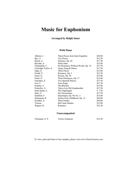 Five Duos from Op. 53 for Two Euphoniums by Reinhold Moritzovich Gliere Brass Duet - Sheet Music