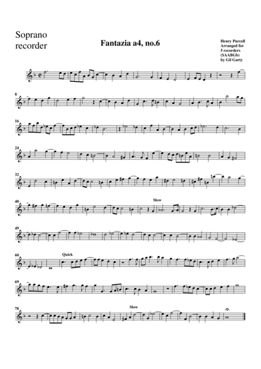 Fantazia no.6 (arrangement for 5 recorders (SAABgB))