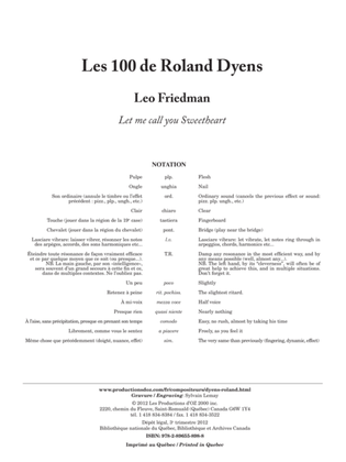 Book cover for Les 100 de Roland Dyens - Let me call you Sweetheart
