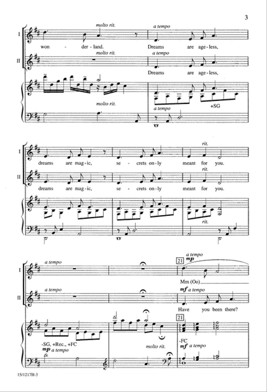 When in Dreamland When in Dreamland Unison Choir scores gallery preview page 3