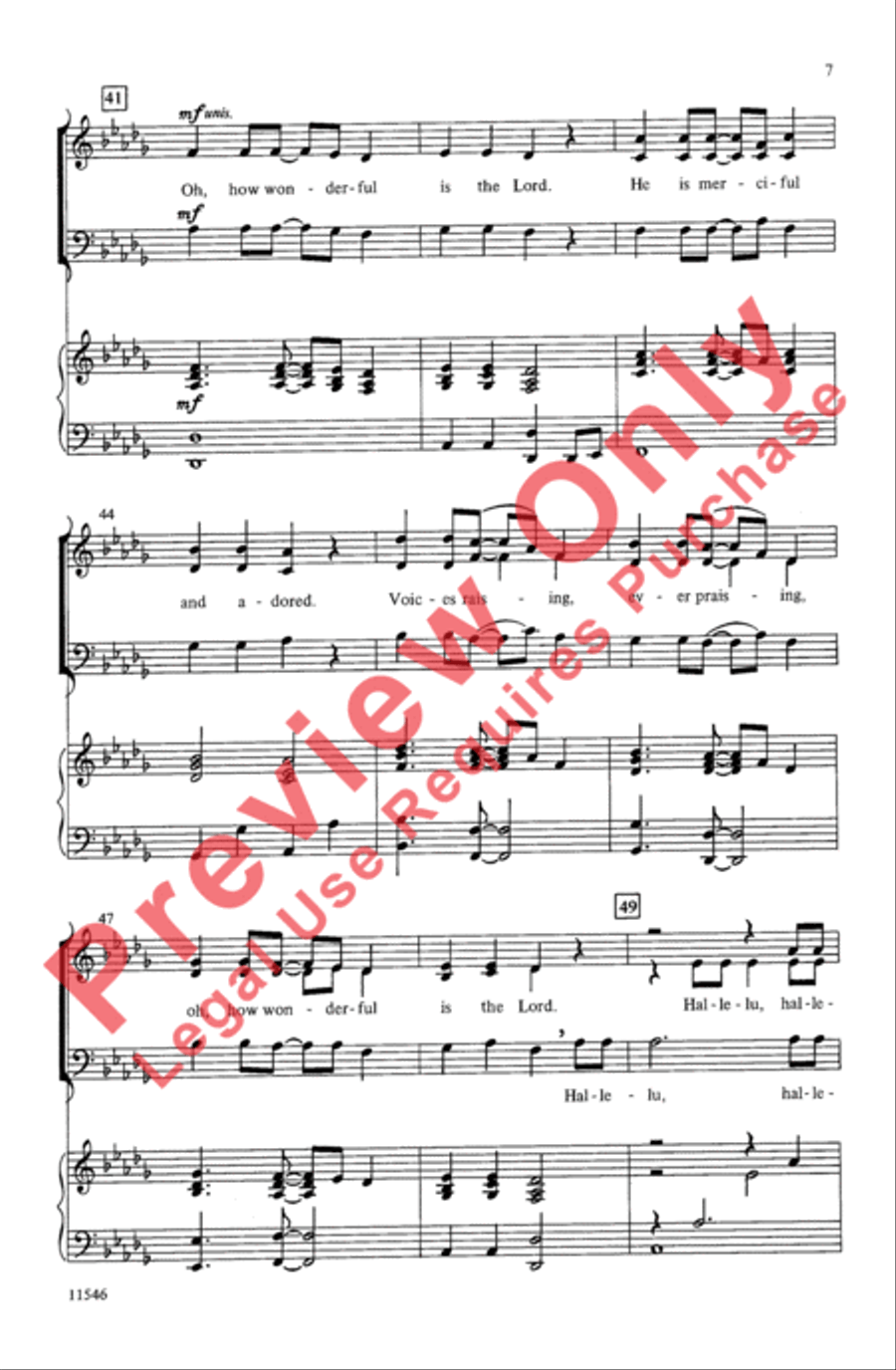 Oh, How Wonderful Is the Lord 3-Part scores gallery preview page 7