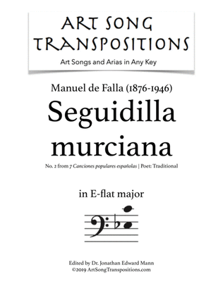 DE FALLA: Seguidilla murciana (transposed to E-flat major, bass clef)