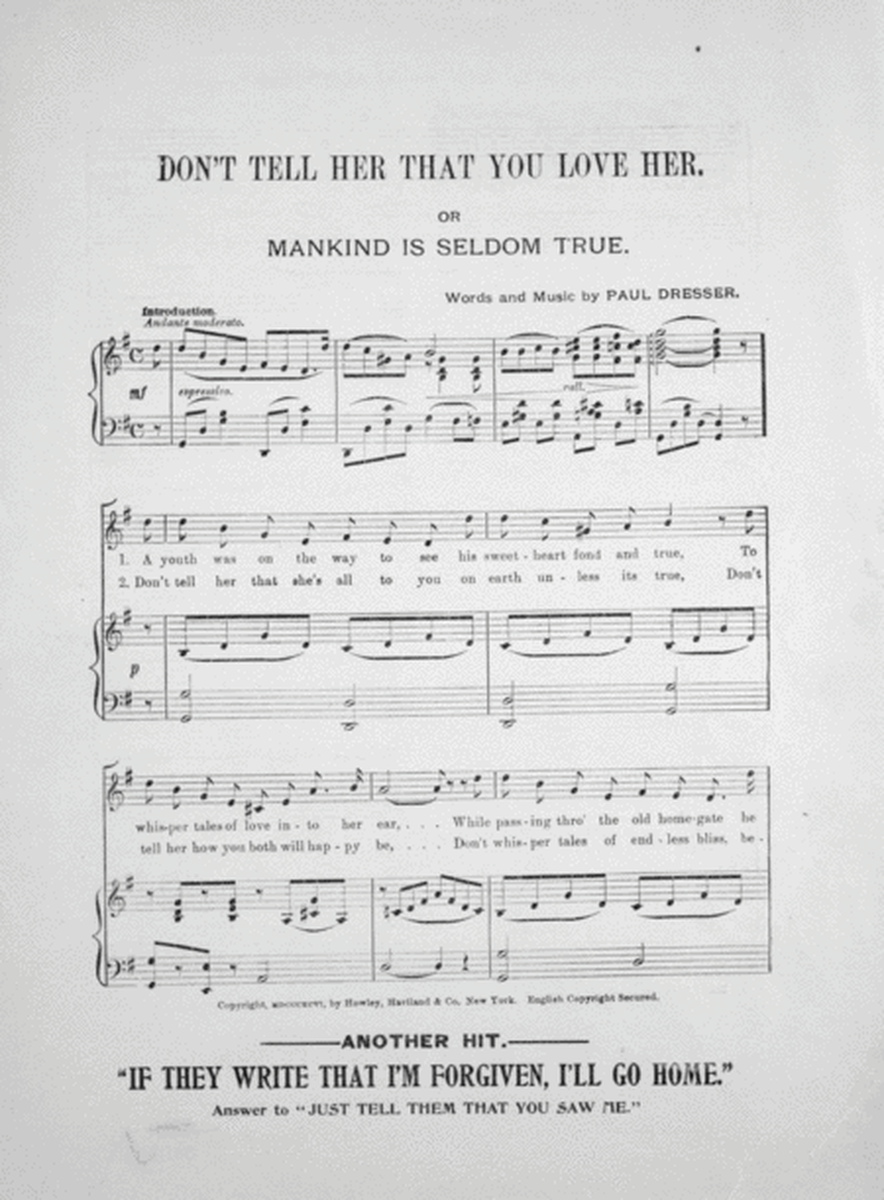 Don't Tell Her That You Love Her. Song and Chorus
