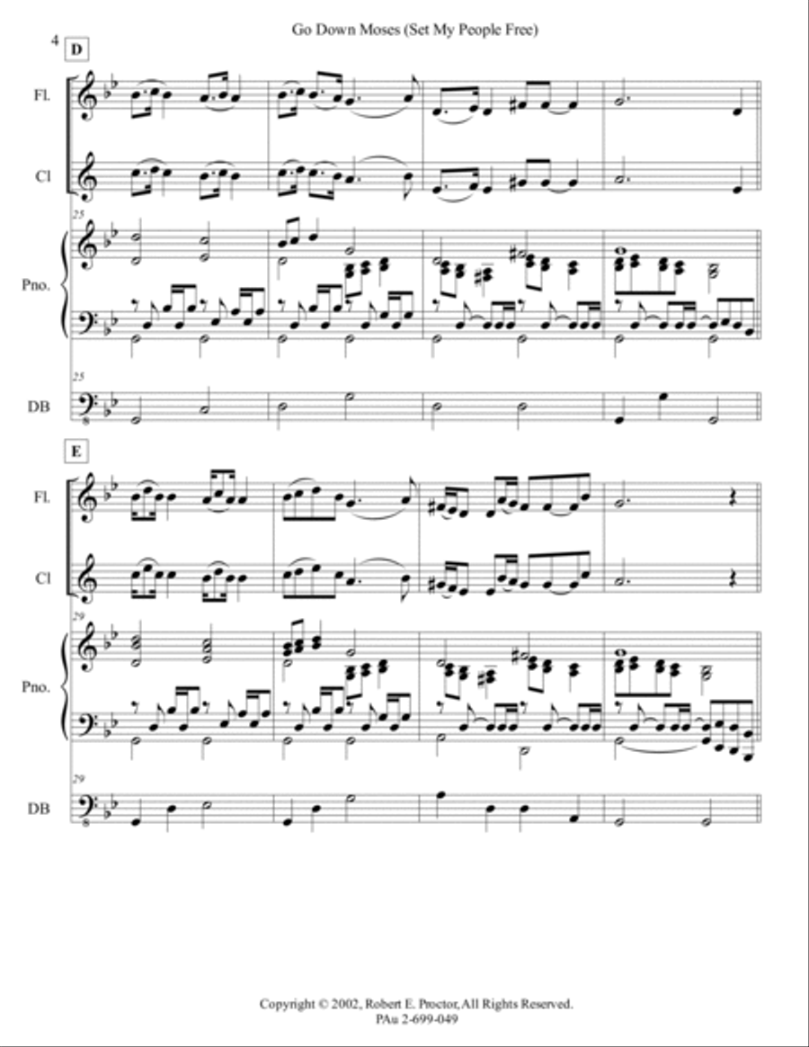 Go Down Moses, Set My People Free Small Ensemble scores gallery preview page 4