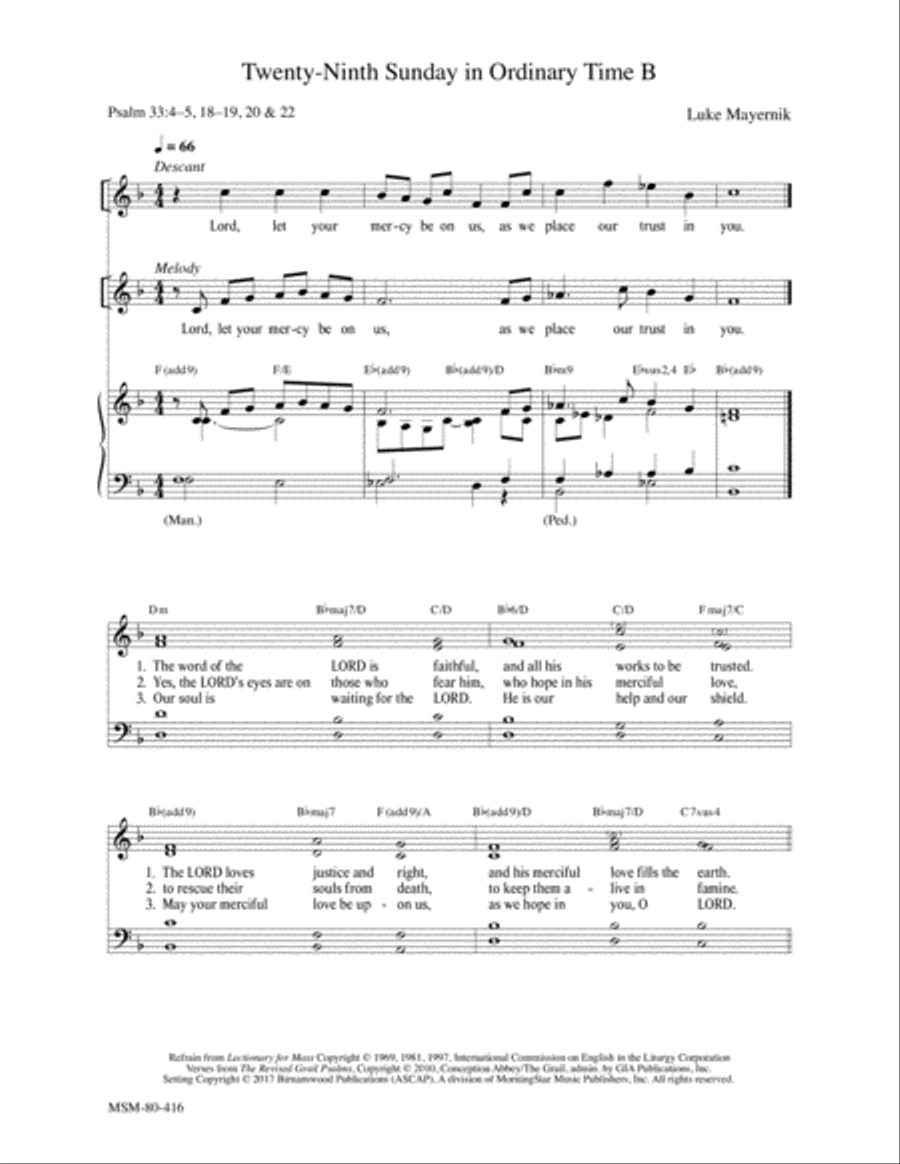 Twenty-Ninth Sunday in Ordinary Time B 4-Part scores gallery preview page 1