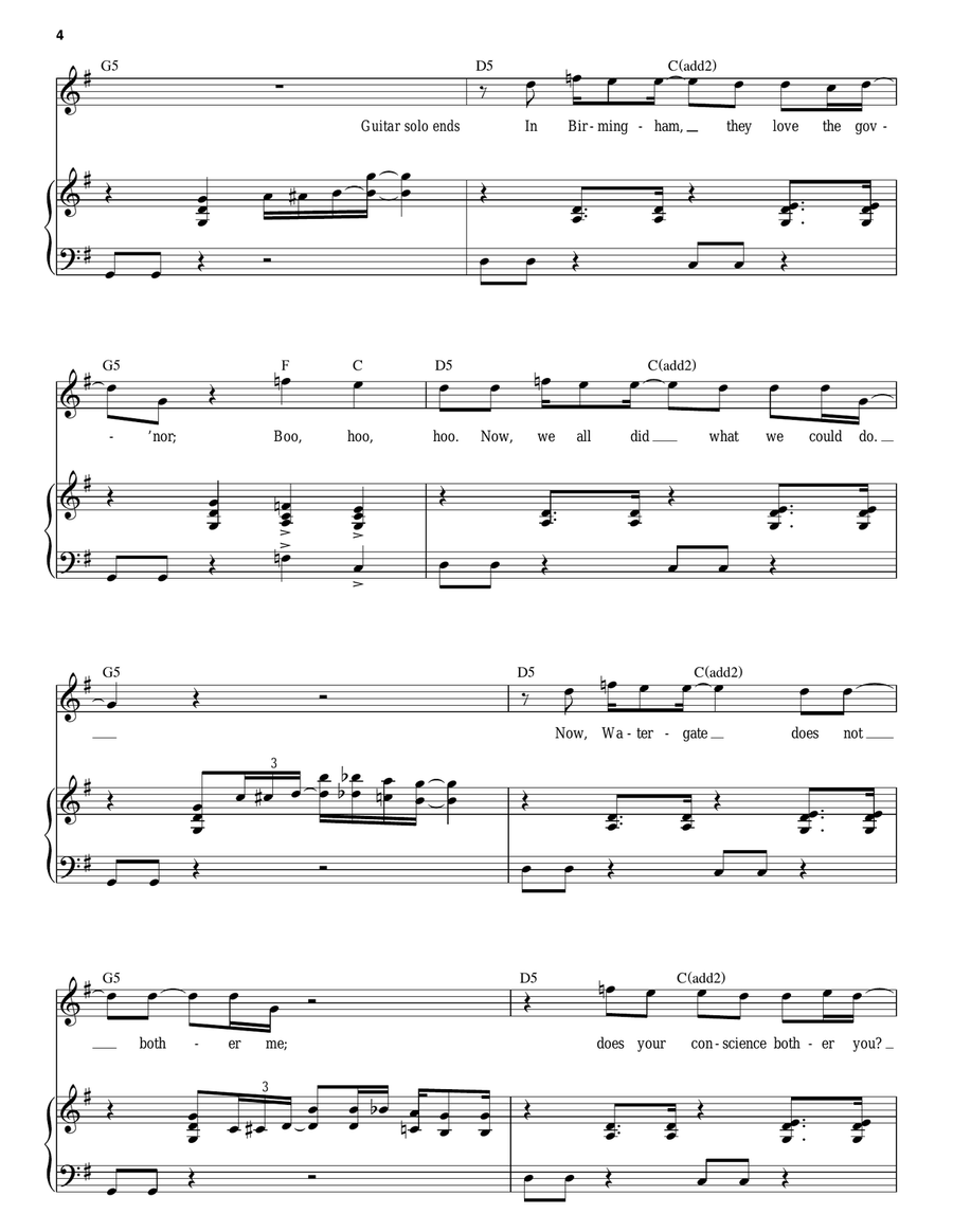 Sweet Home Alabama Piano, Vocal scores gallery preview page 4