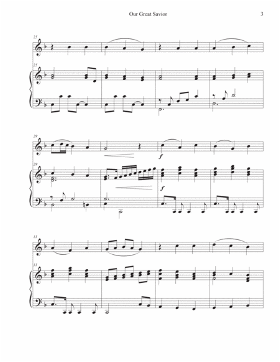 Our Great Savior (Oboe-Piano) Piano scores gallery preview page 3