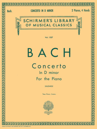 Book cover for Concerto in D Minor (2-piano score)