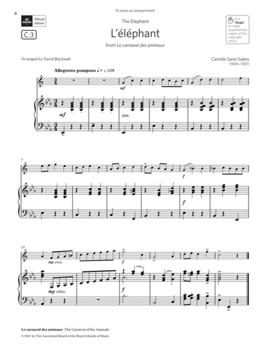 L'éléphant (from Le carnaval des animaux) (Grade 1 C3 from the ABRSM Saxophone syllabus from 2022)