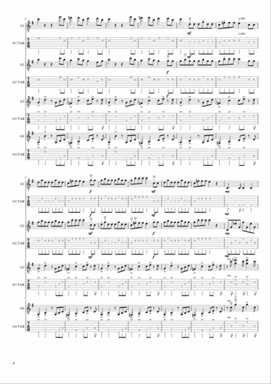 Orinoco Flow Guitar Tablature scores gallery preview page 4