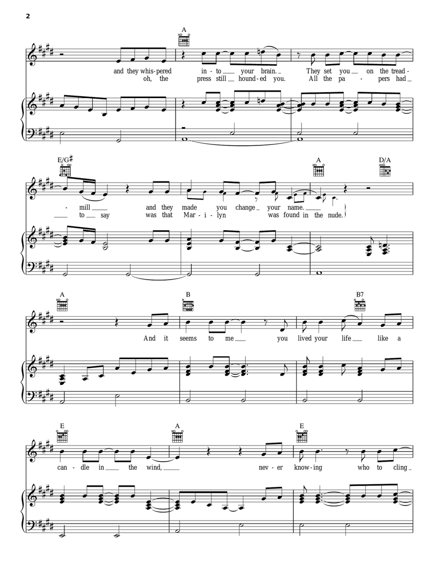 Candle In The Wind Candle In The Wind Acoustic Guitar scores gallery preview page 2