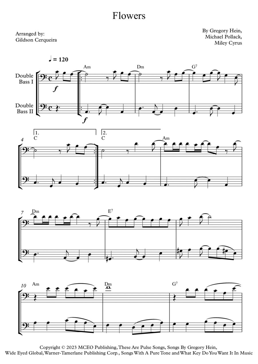 Flowers Flowers String Duet scores gallery preview page 1