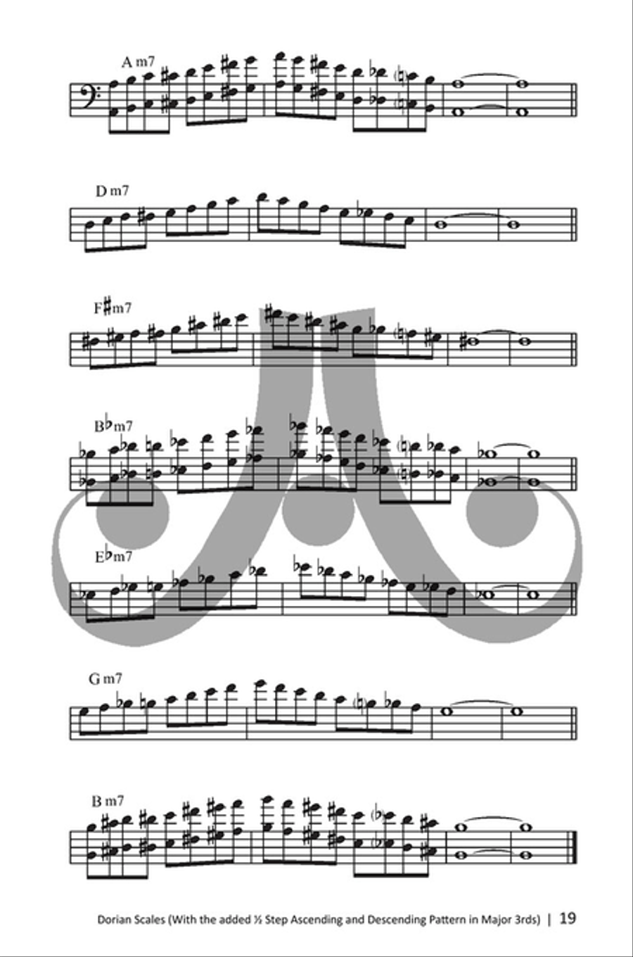 Bebop Scales: Jazz Scales And Patterns In All 12 Keys- Bass Clef Bass Clef Instrument scores gallery preview page 7