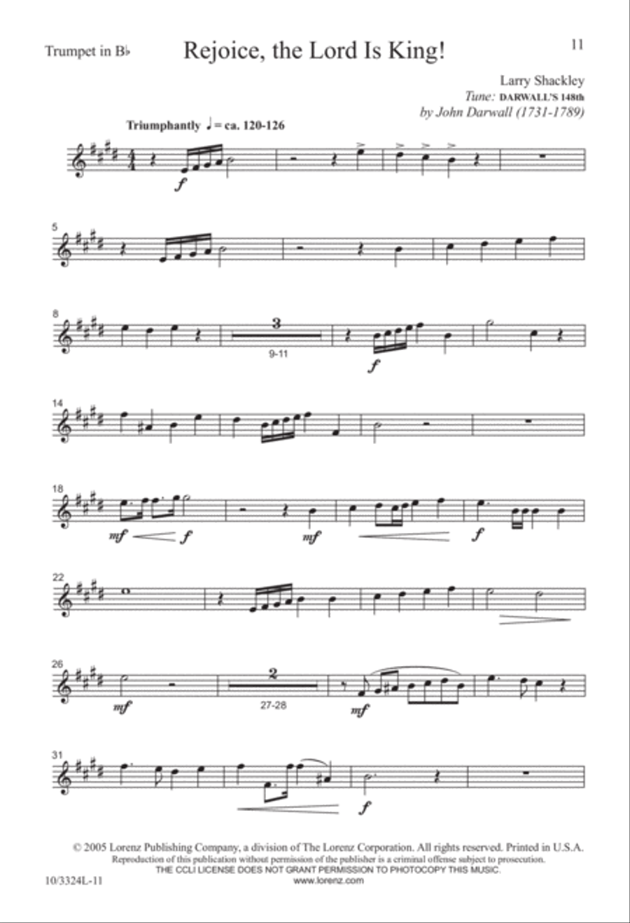 Rejoice, the Lord Is King! 4-Part scores gallery preview page 11