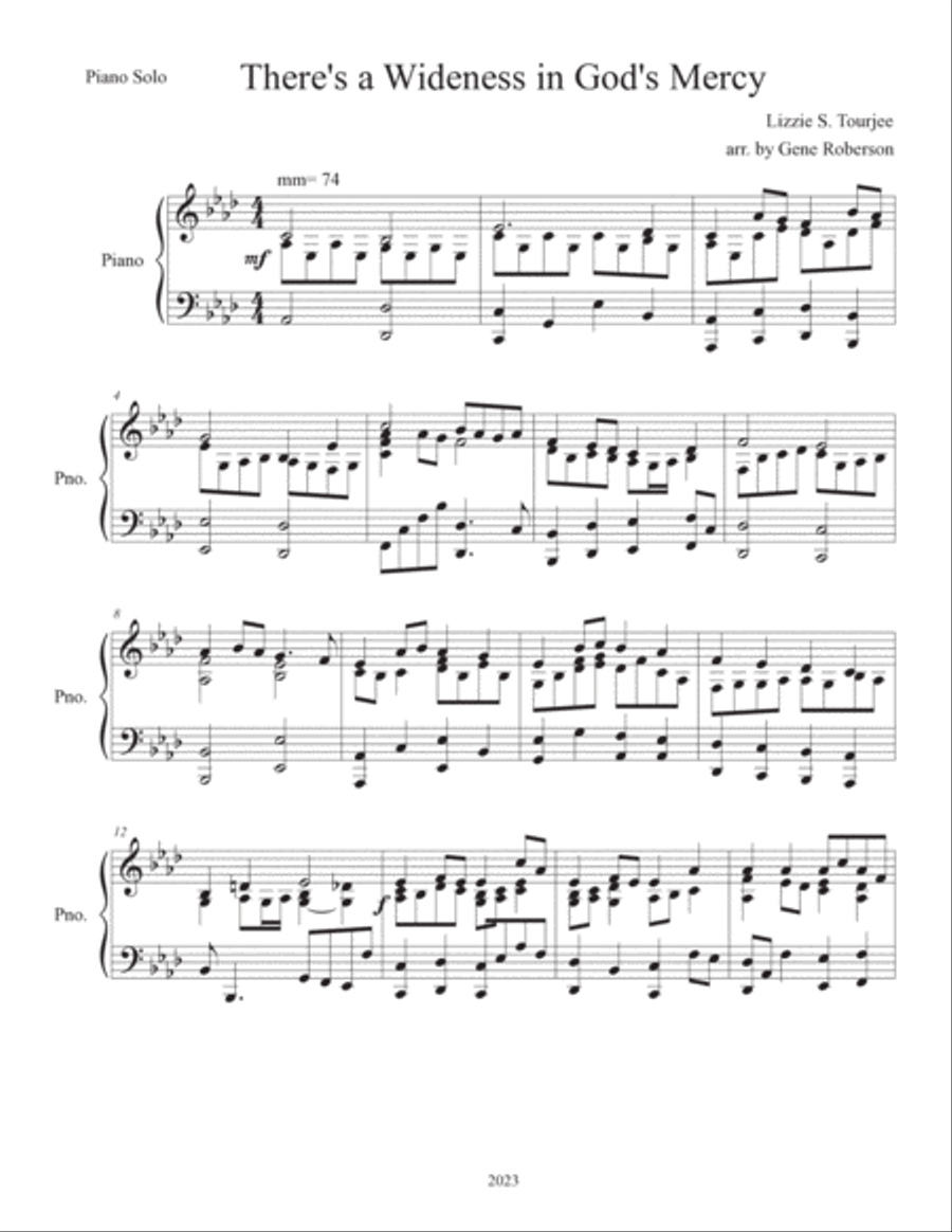 There's a Wideness in God's Mercy Piano solo Piano Solo scores gallery preview page 2
