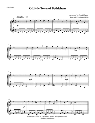 O Little Town of Bethlehem Easy Piano Christmas Solo for Beginners