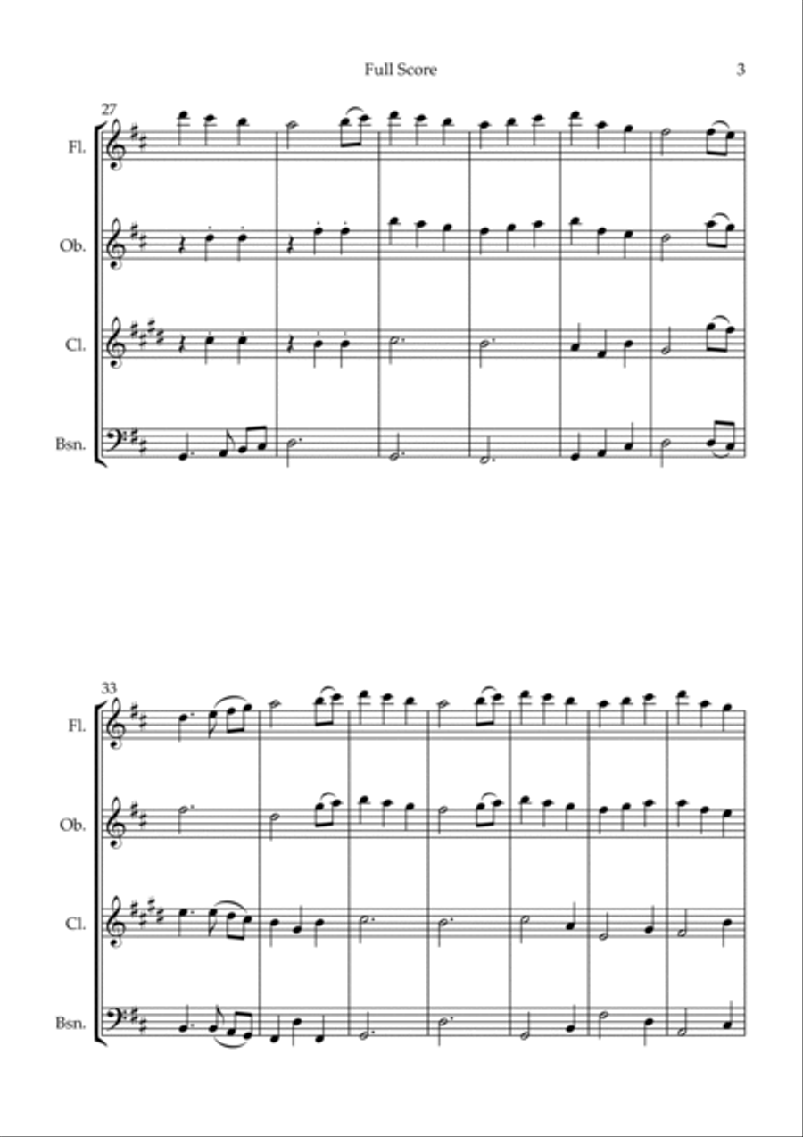 The First Noel (Christmas Song) for Woodwind Quartet Woodwind Quartet scores gallery preview page 3