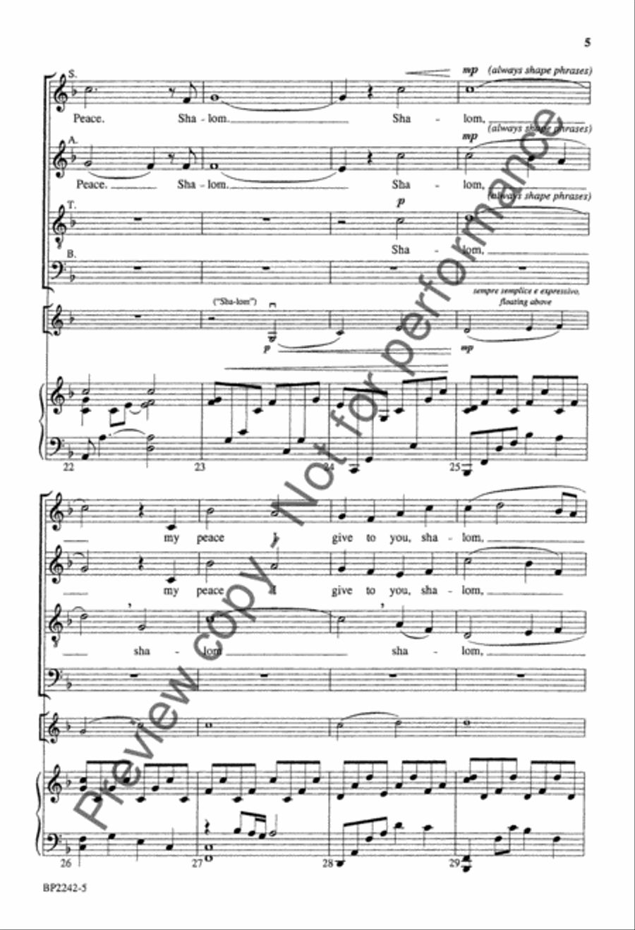 Shalom (SATB) 4-Part scores gallery preview page 6