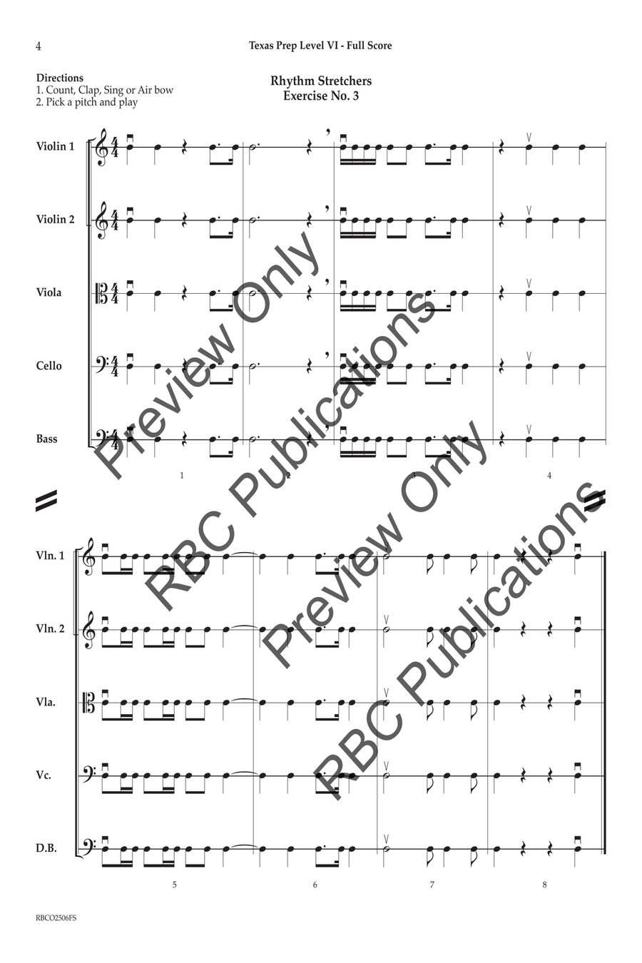 Texas Prep Level VI (Score) Orchestra scores gallery preview page 3