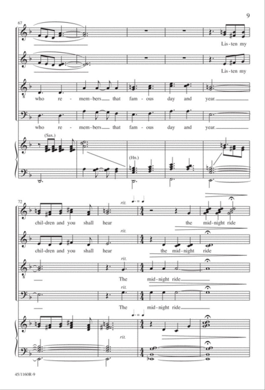 The Midnight Ride of Paul Revere Divisi scores gallery preview page 9
