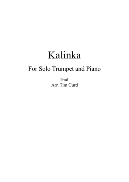 Kalinka for Solo Trumpet in Bb and Piano image number null
