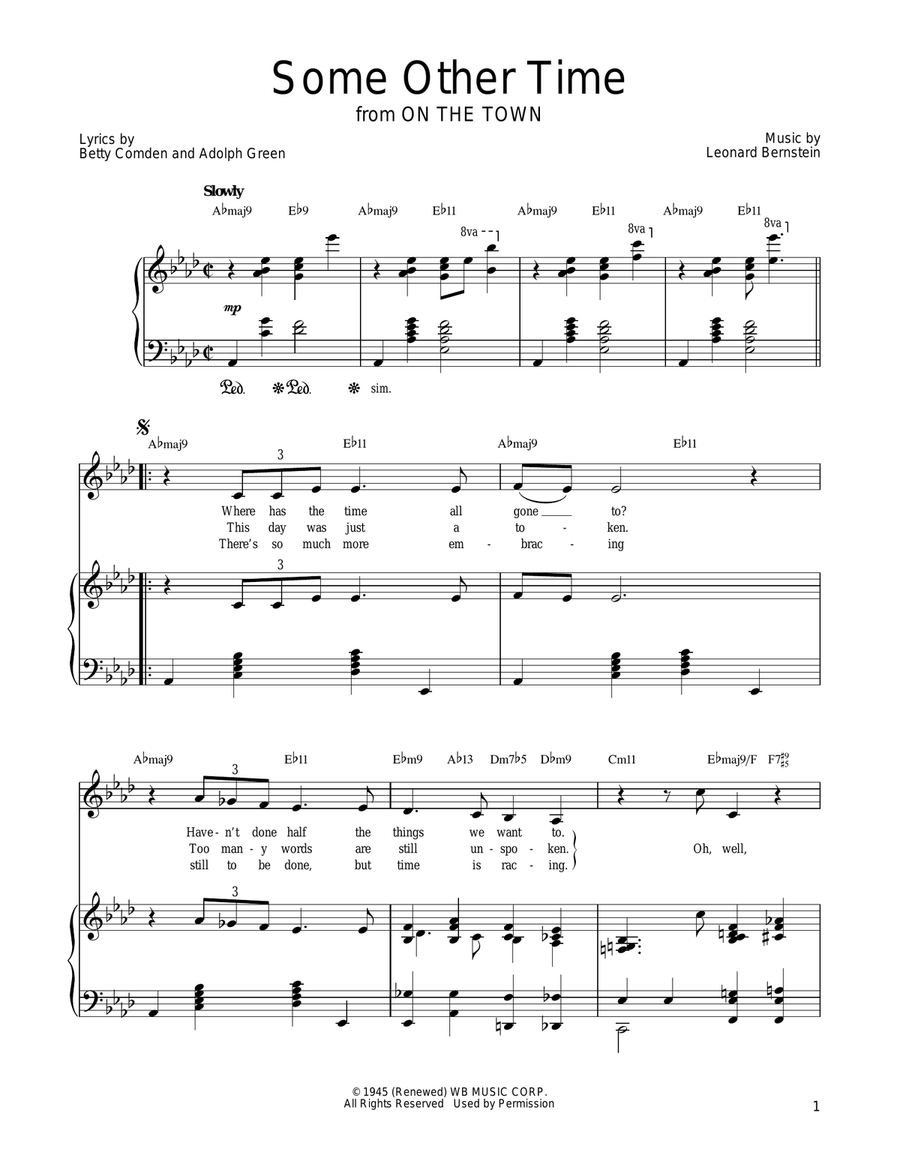Some Other Time Piano, Vocal, Guitar scores gallery preview page 1