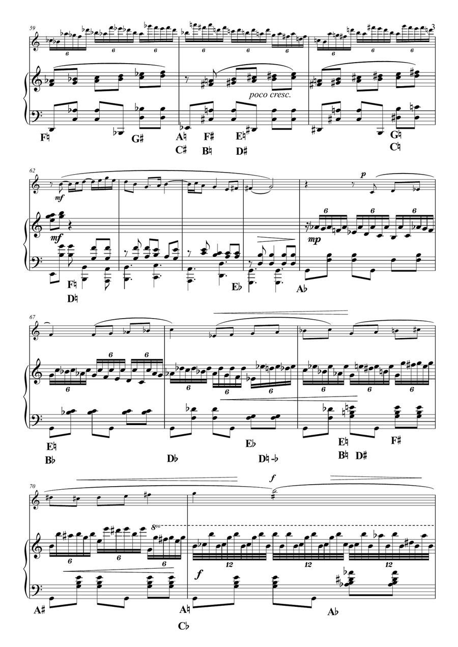 Adagio assai, from Piano Concerto in G major, For Flute and Harp Flute scores gallery preview page 5