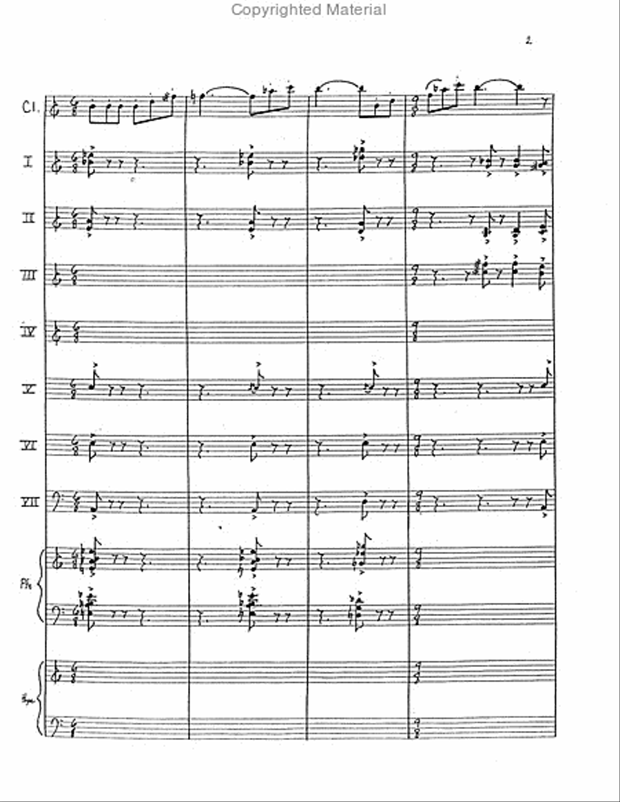 Five Pieces for Clarinet & Percussion Orchestra Percussion Ensemble scores gallery preview page 3