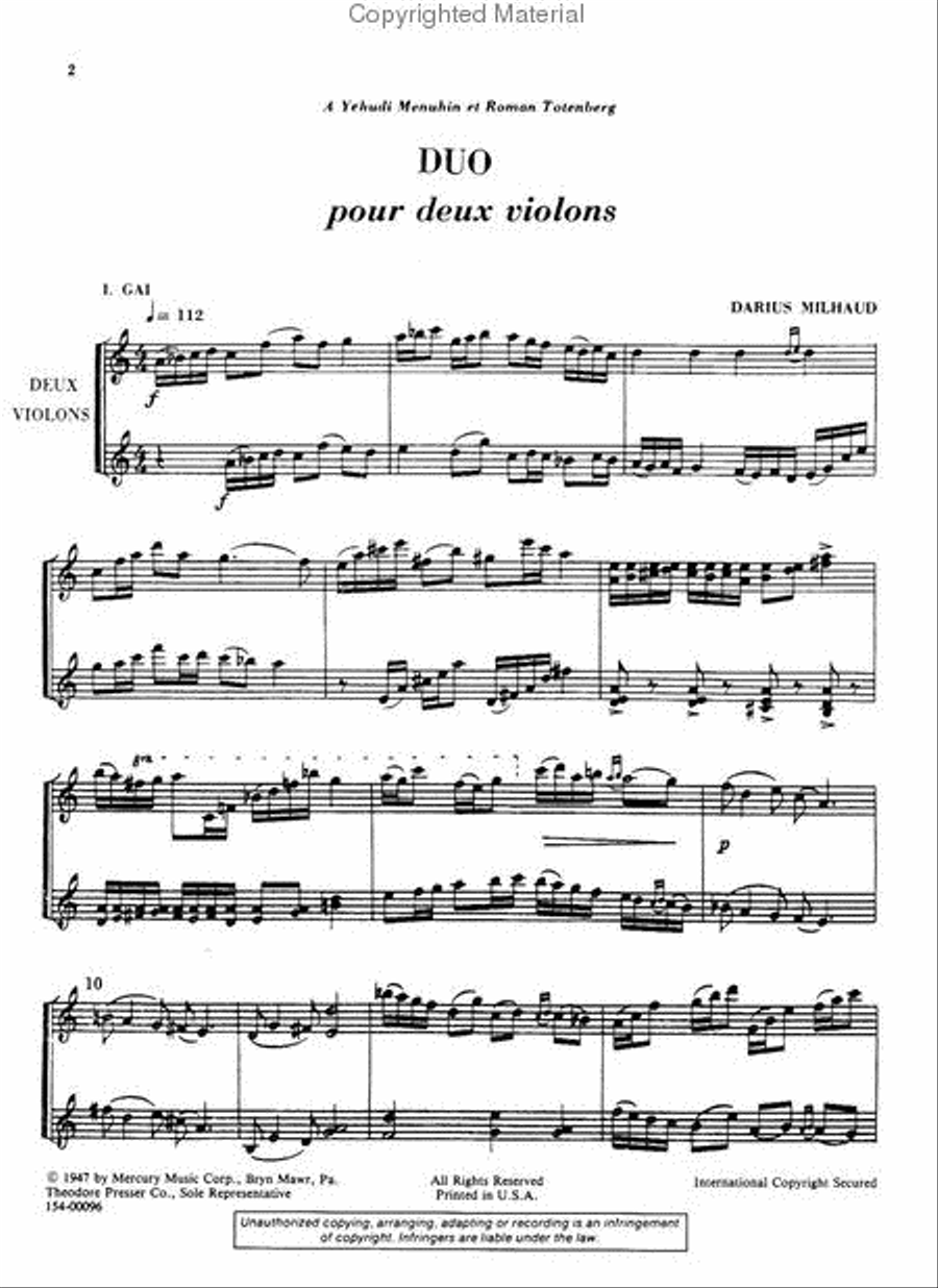 Duo Pour Deux Violons String Duet scores gallery preview page 2