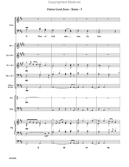 Fairest Lord Jesus - Brass and Percussion Score and Parts image number null