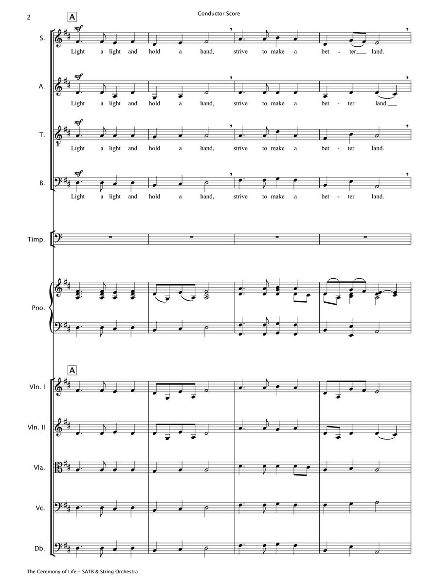 The Ceremony of Life [SATB Choir & String Orchestra] 4-Part scores gallery preview page 4