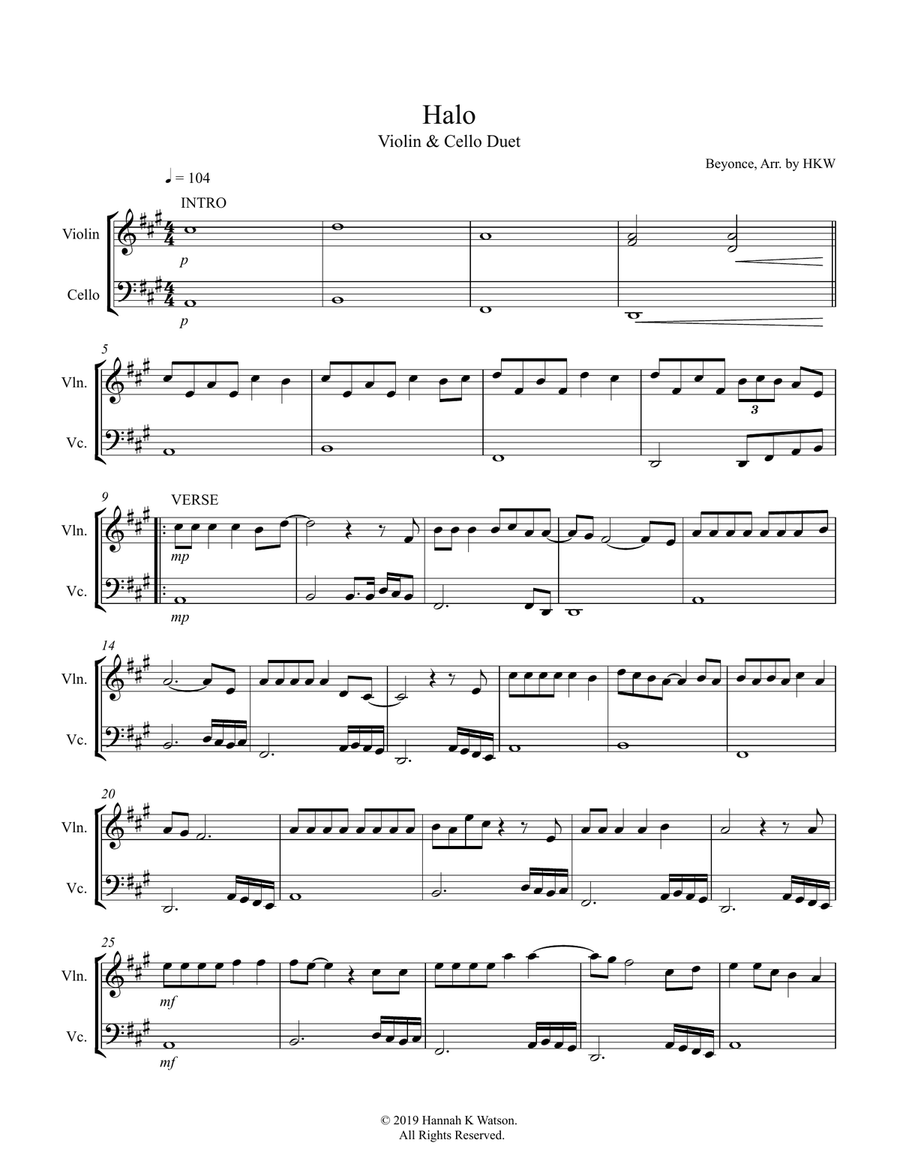 Halo String Duet scores gallery preview page 1
