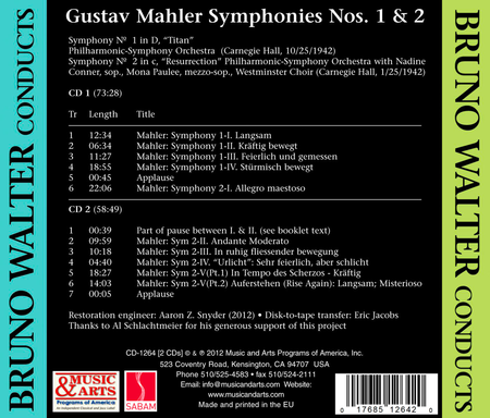 Walter Conducts Mahler Symphon