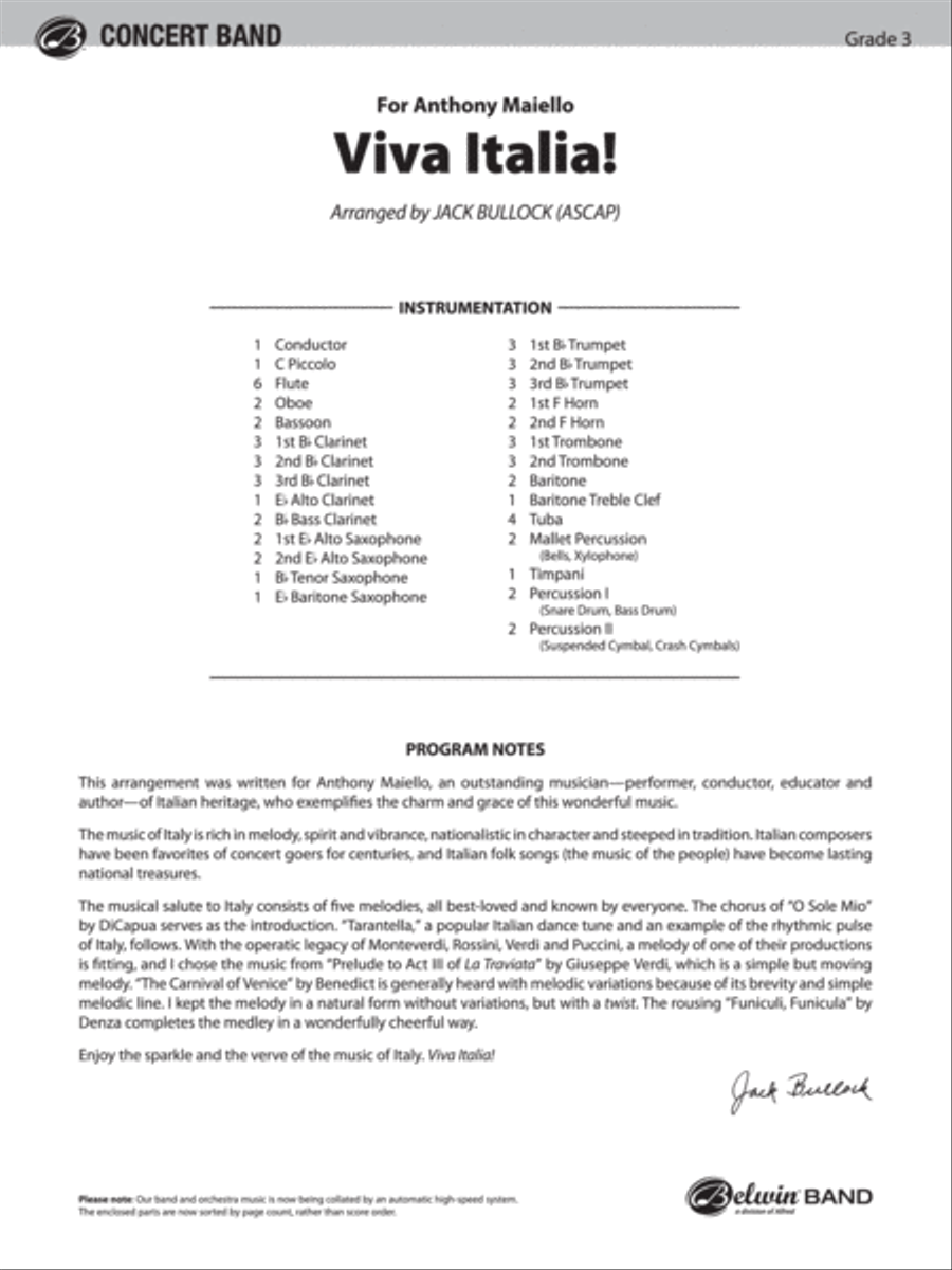 Viva Italia! Concert Band scores gallery preview page 2