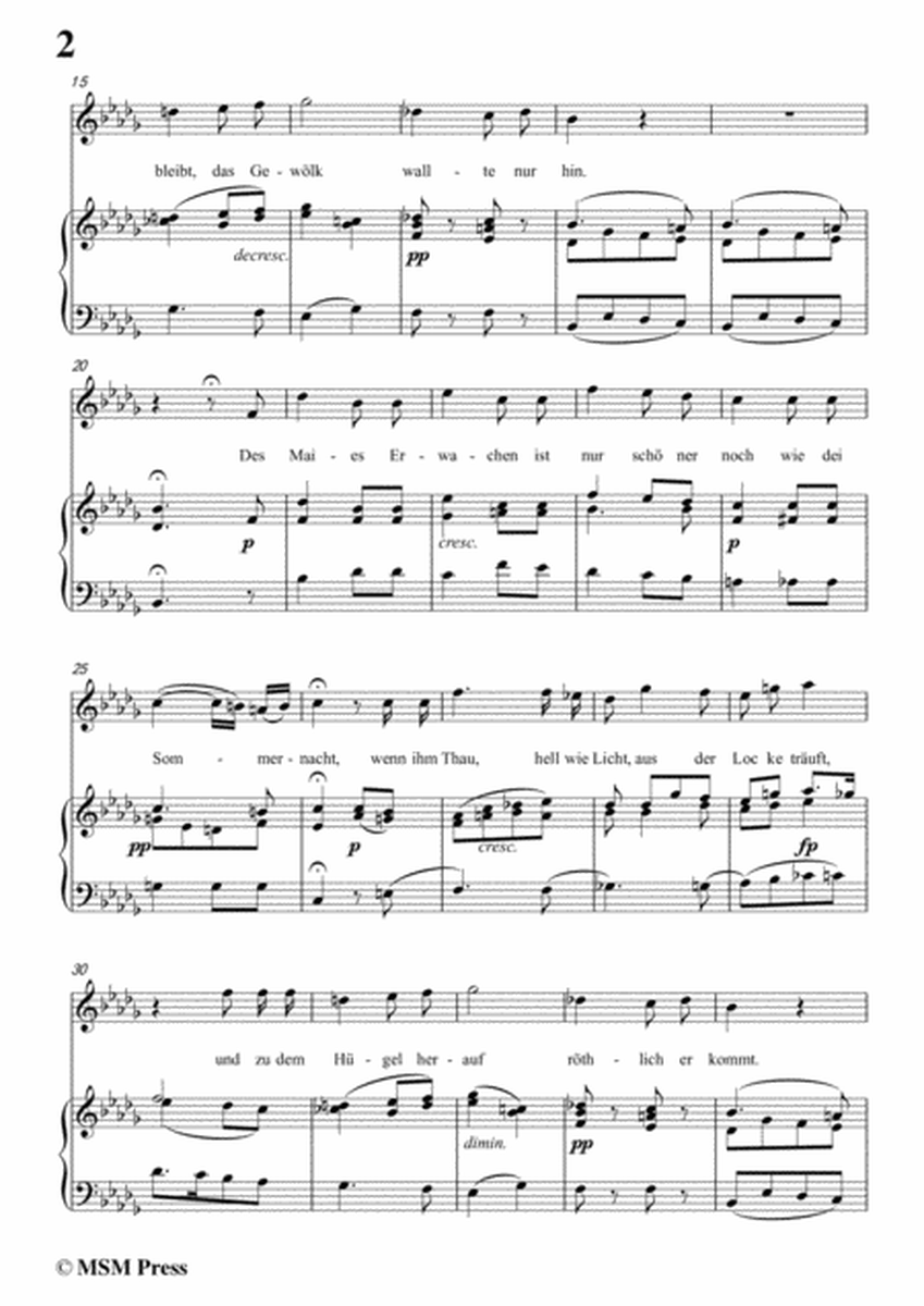 Schubert-Die Frühen Gräber,in b flat minor,for Voice&Piano image number null