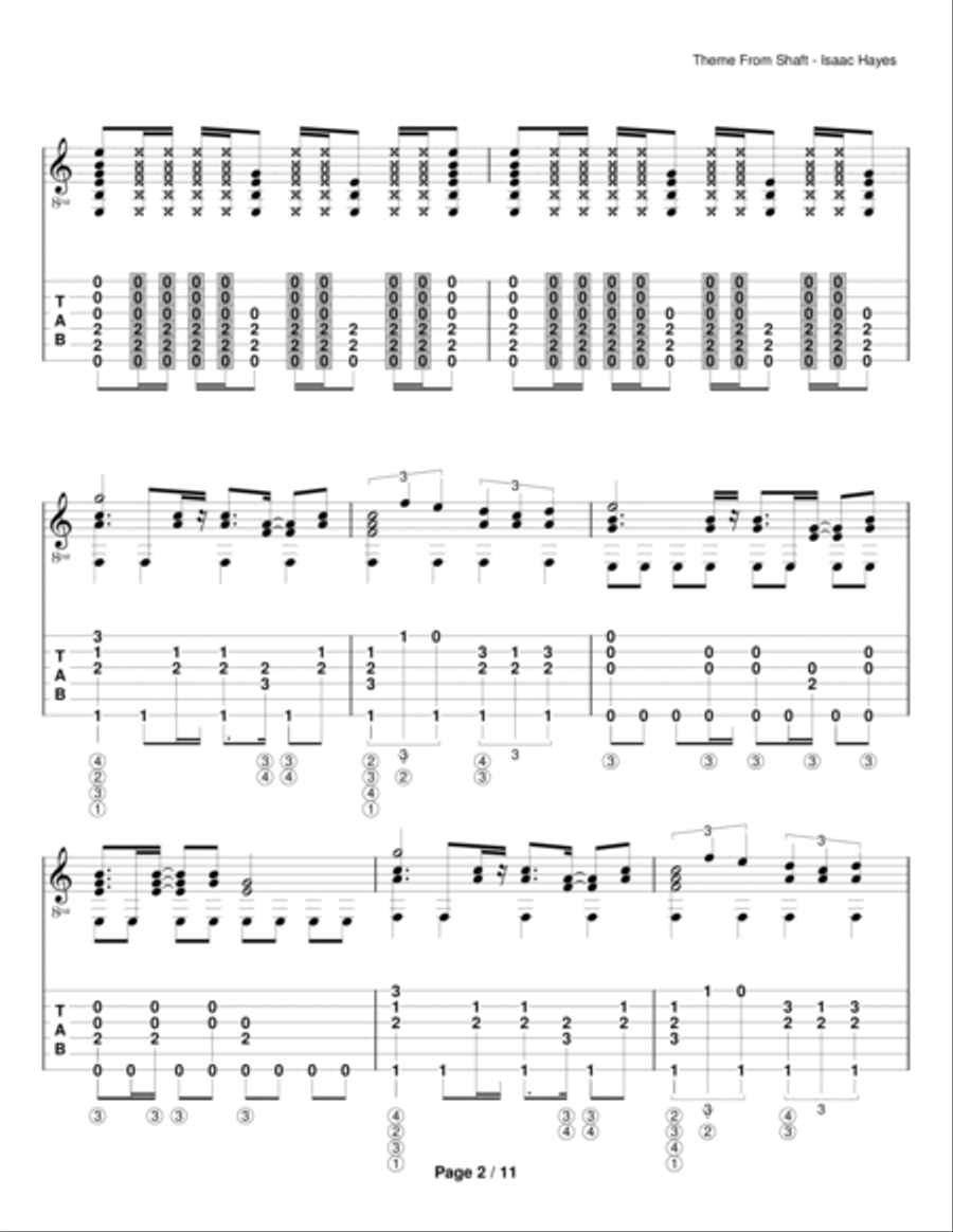 Theme From Shaft Electric Guitar scores gallery preview page 2