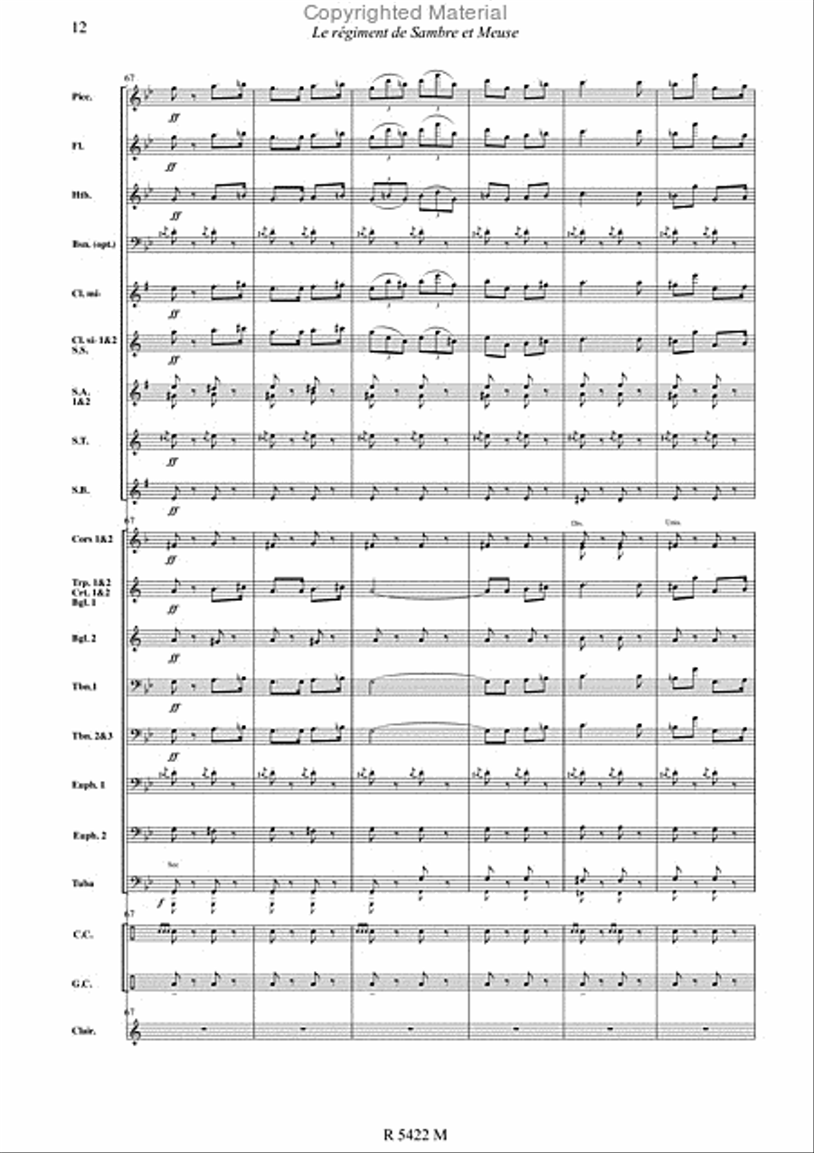 Sambre et meuse Concert Band scores gallery preview page 13