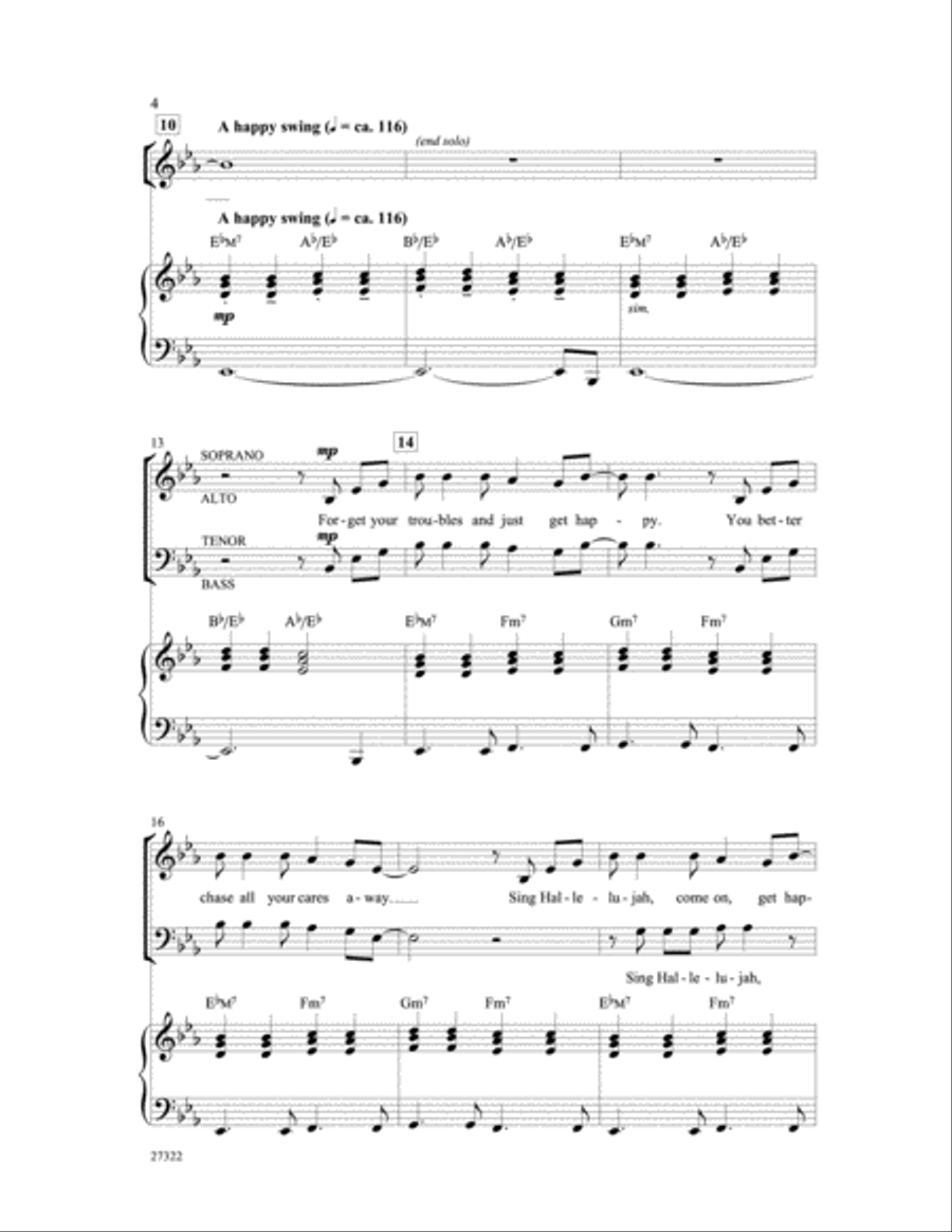 Hallelujah, Get Happy! (A Medley) 4-Part scores gallery preview page 16