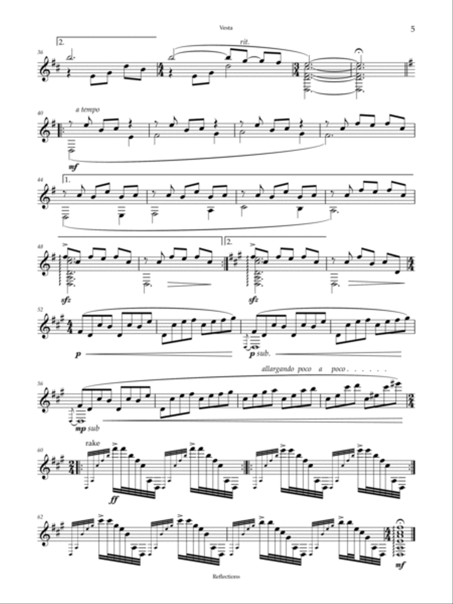 Reflections: Ten Solos for Guitar Acoustic Guitar scores gallery preview page 5