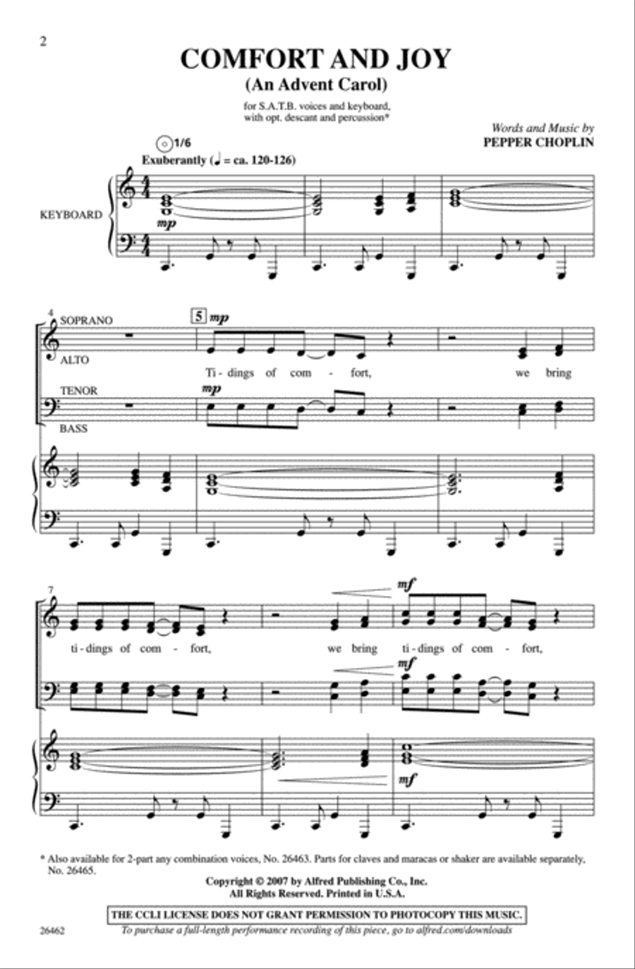Comfort and Joy Comfort and Joy 4-Part scores gallery preview page 2