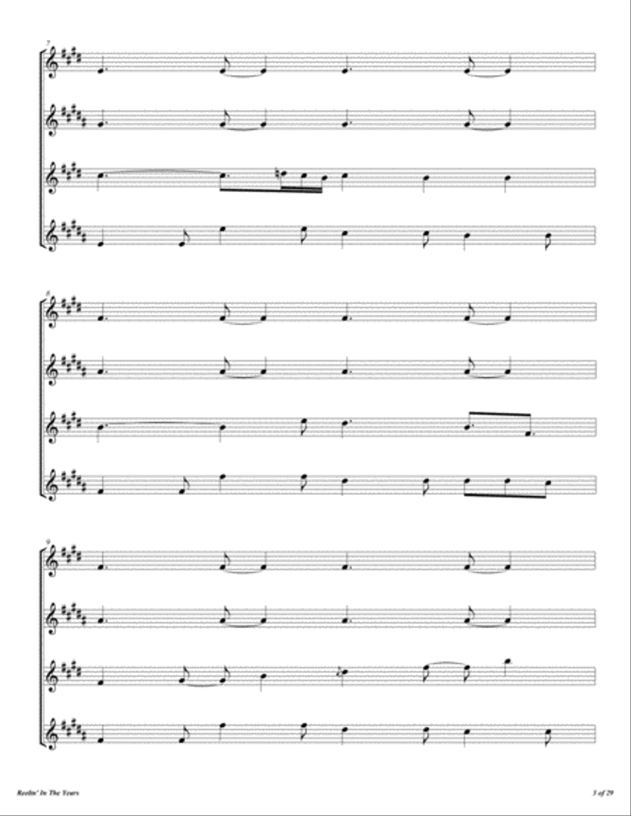 Reeling In The Years Woodwind Quartet scores gallery preview page 4