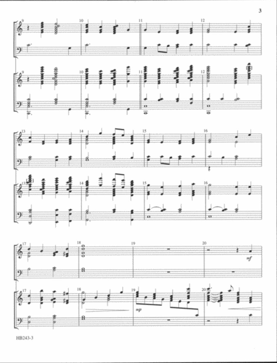 Processional on LANCASHIRE - full score Handbell Choir scores gallery preview page 3