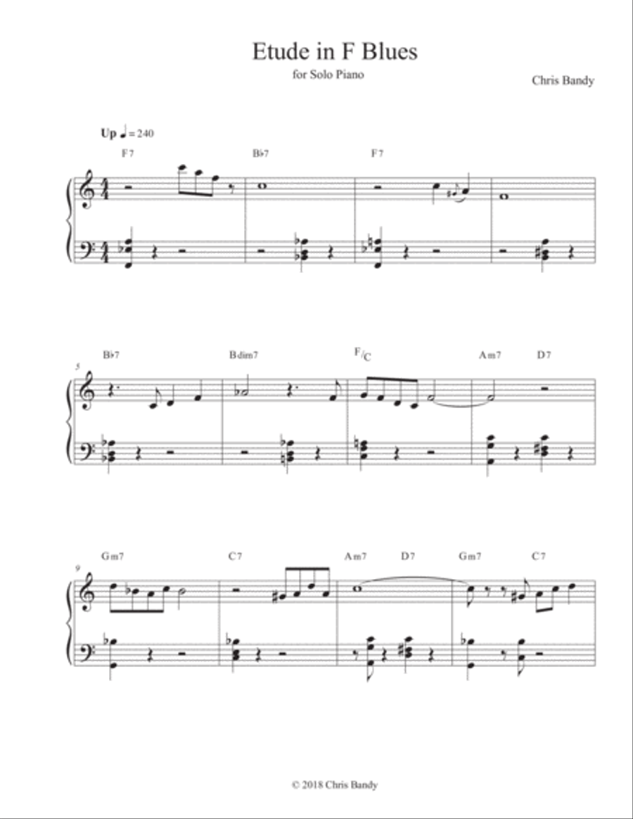 Etude in F Blues Piano Method scores gallery preview page 1