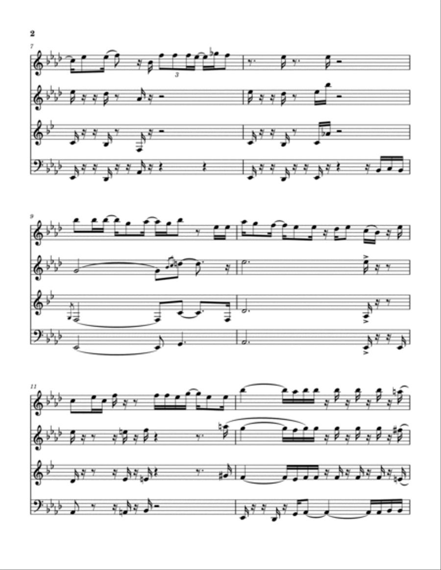 Big Yellow Taxi Woodwind Quartet scores gallery preview page 3