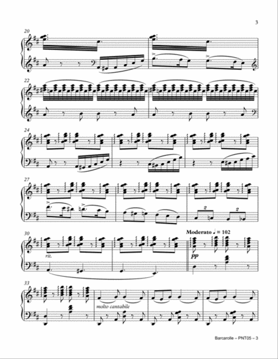 Barcarolle (Offenbach) Piano Solo scores gallery preview page 3
