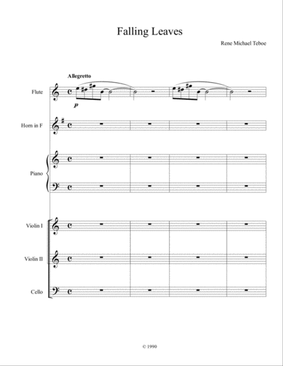 Falling Leaves Small Ensemble scores gallery preview page 1