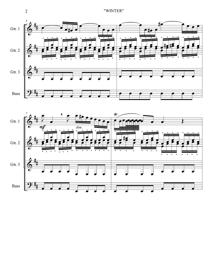 WINTER - LARGO for Guitar Ensemble image number null