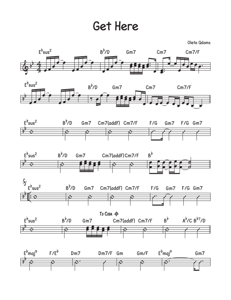 Get Here Piano, Vocal, Guitar scores gallery preview page 1