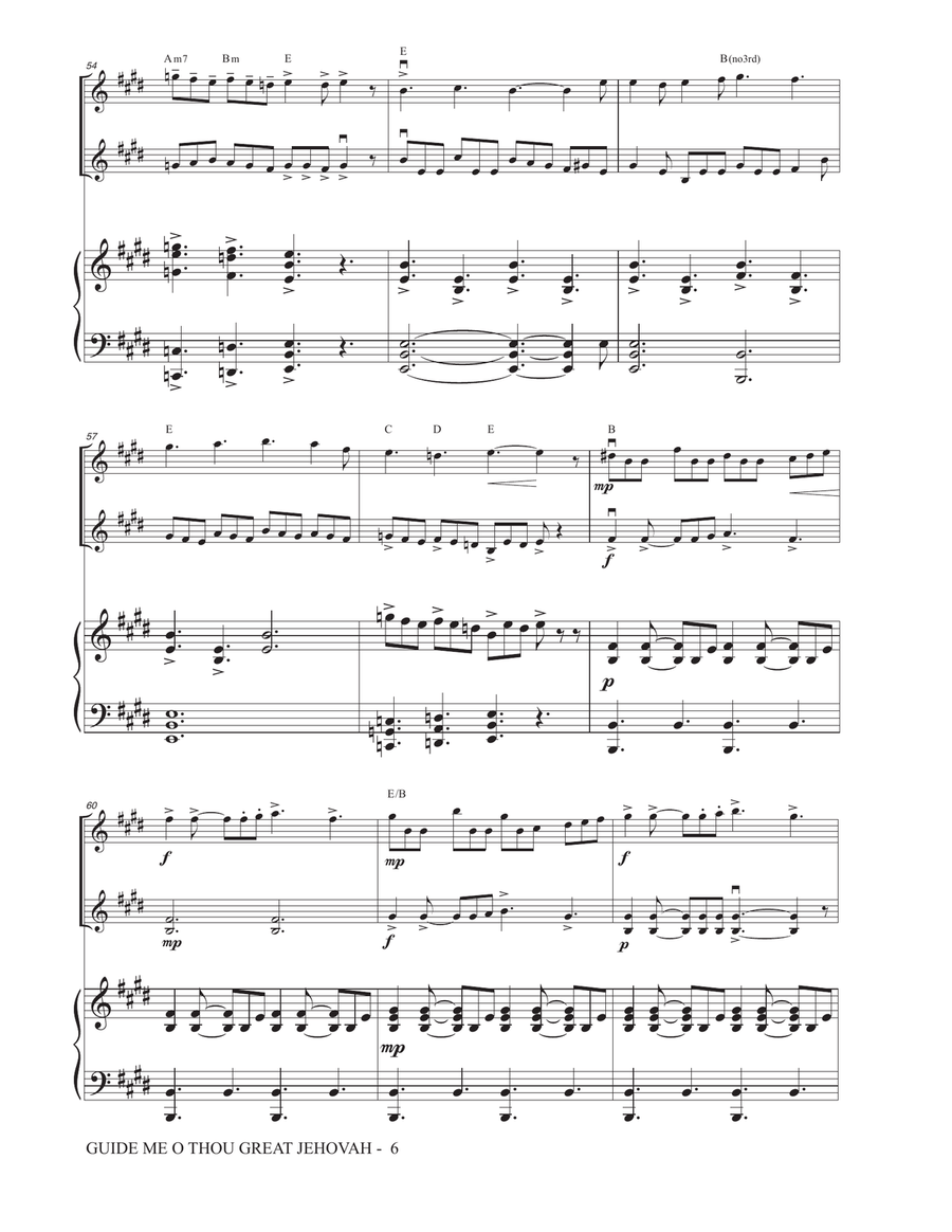 Guide Me O Thou Great Jehovah - Violin Duet String Duet scores gallery preview page 6